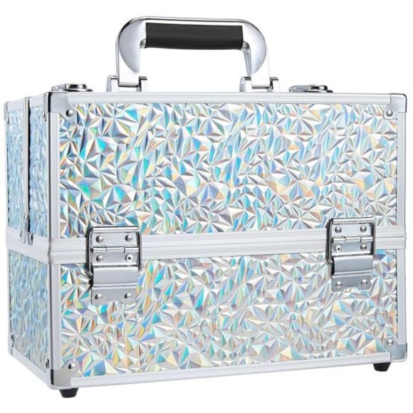 Makeup Case Cosmetic Organizer Case Extra Large 12Inch 6Trays Portable Organizer - Picture 1 of 7